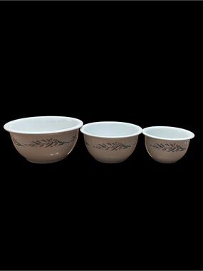 Corelle Coordinates Rosemarie Vintage Mixing Bowl Set 3 Stoneware Bowls